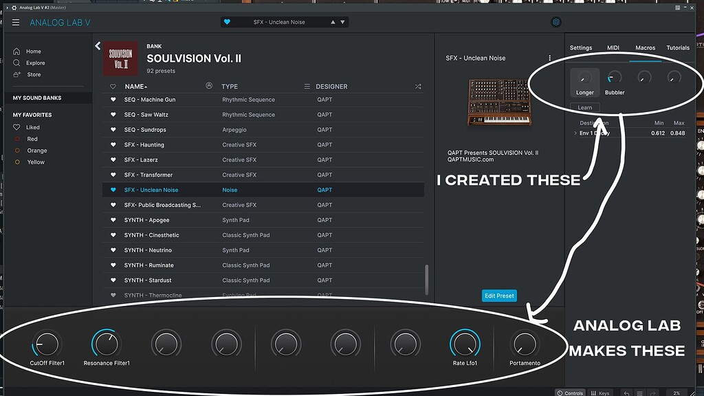Analog Lab Creates It Own Macros Overwriting The Custom Macros You've ...