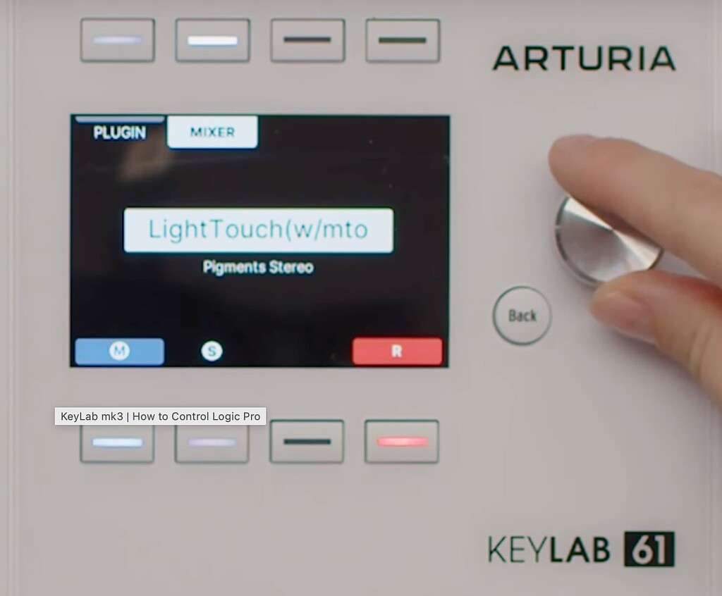 Logic Pro DAW mode doesn't show plugin and mixer menus - KeyLab