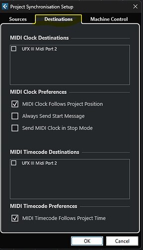 Cubase external sync